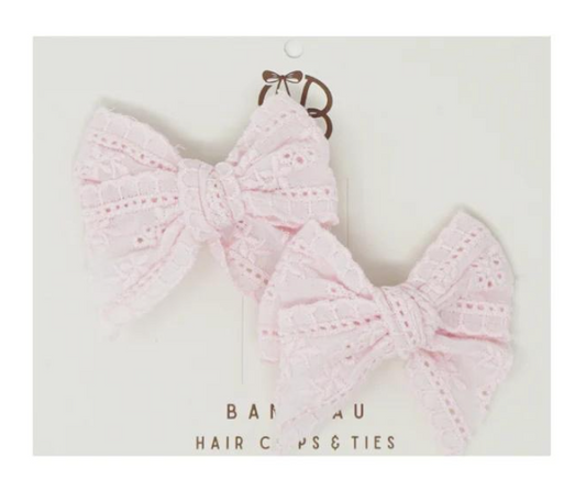 Cutwork Lace Mini Clip Set in Pink