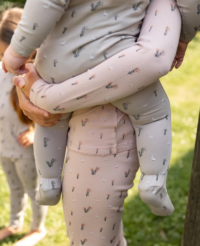 Swan Print Modal Loungewear in Rose