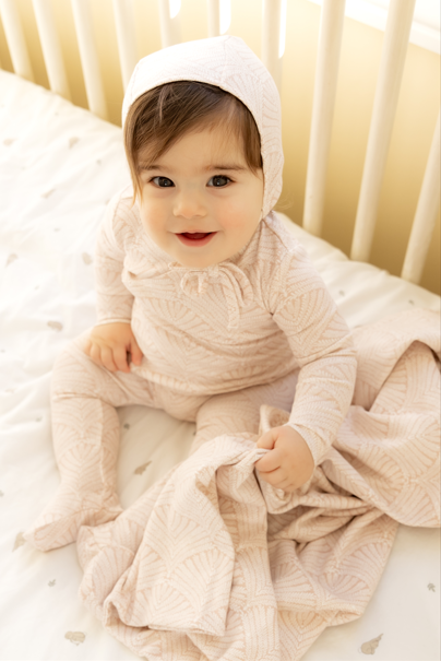 Print Wrap Footie Set in Rose