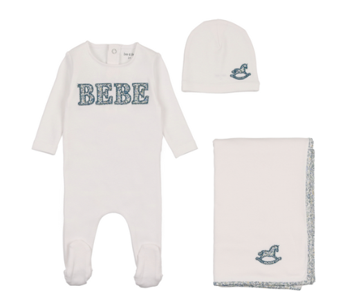 Bebe Ditsy Layette Set in Arctic White Boys