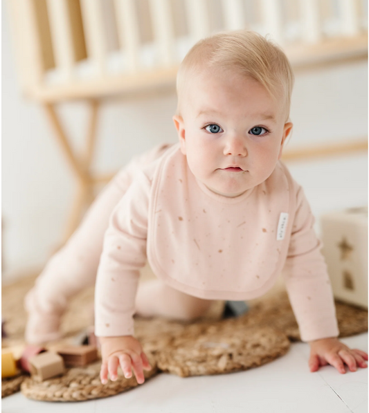 Brushed Cotton Celestial Print Bib in Pink