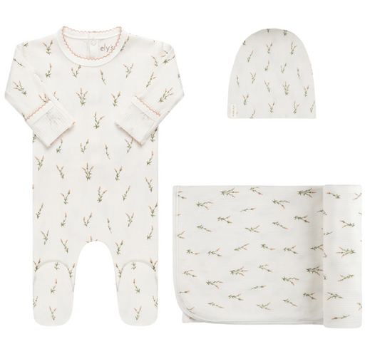 Ribbed Lilac Layette Set in Pink