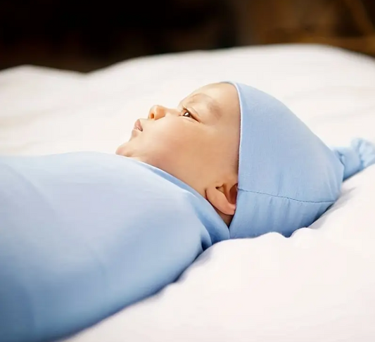 Light Blue Swaddle and Beanie Set