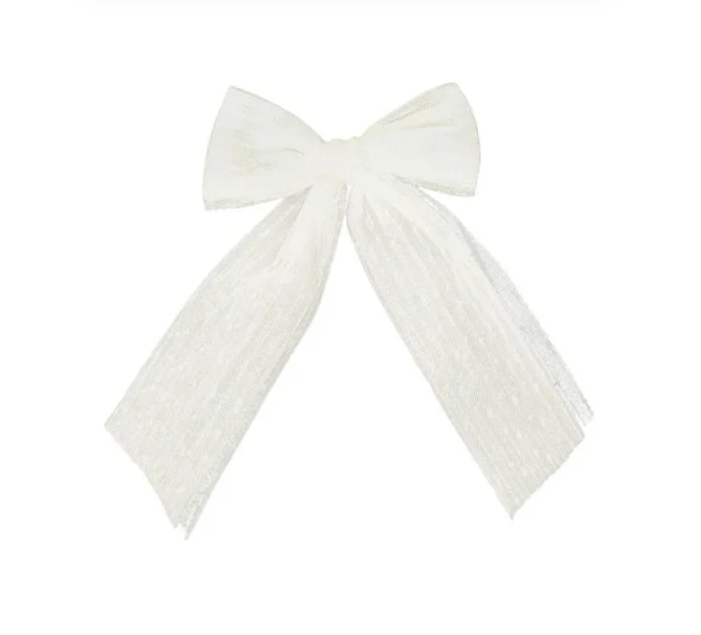 Dressy Dot Tulle Medium Bow Clip