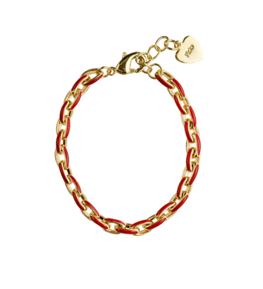 Red and Gold Link Bracelet