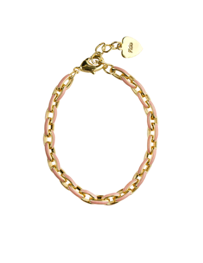 Pink and Gold Link Bracelet