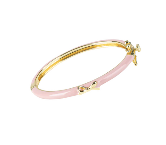 Pink Bangle with Gold Bow