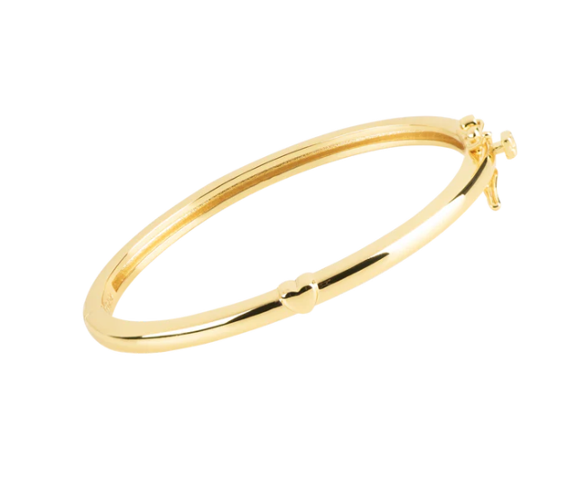 Gold Bangle with Gold Heart