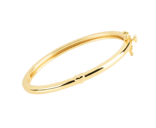 Gold Bangle with Gold Heart