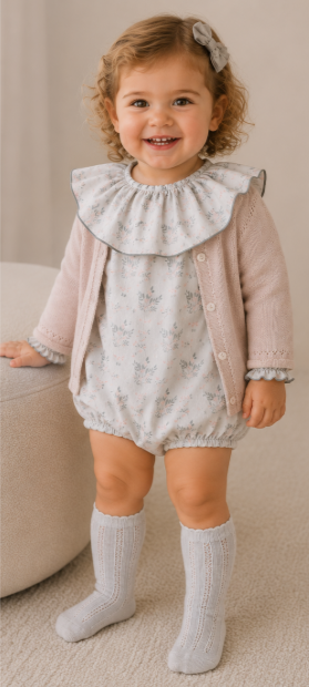 Pastel Floral Collared Romper - 24m