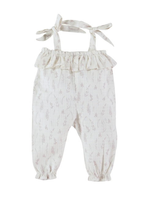 Lavender Printed Muslin Romper (9m, 12m, 24m)