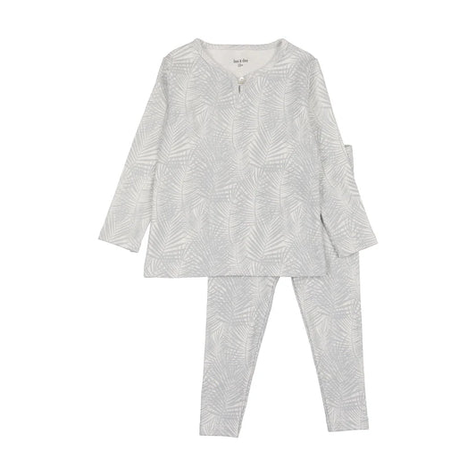 Tropical Print Loungewear in Dusty Blue