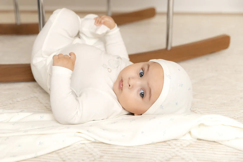 Baby Boys Watercolor Bib Footie and Beanie