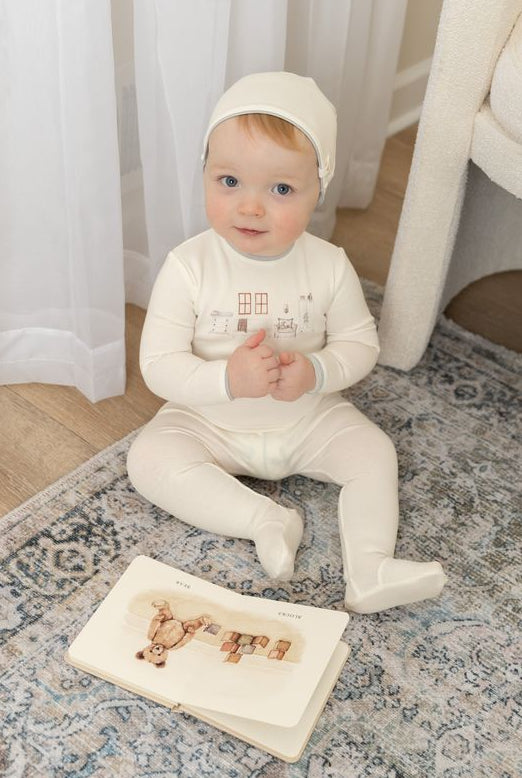 My Little Nursery Footie and Beanie in Blue