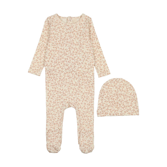 All Over Floral Footie Set in Mauve
