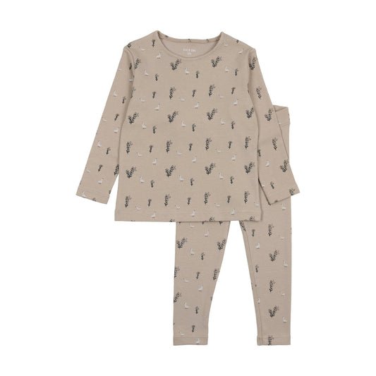 Swan Print Modal Loungewear in French Chateau