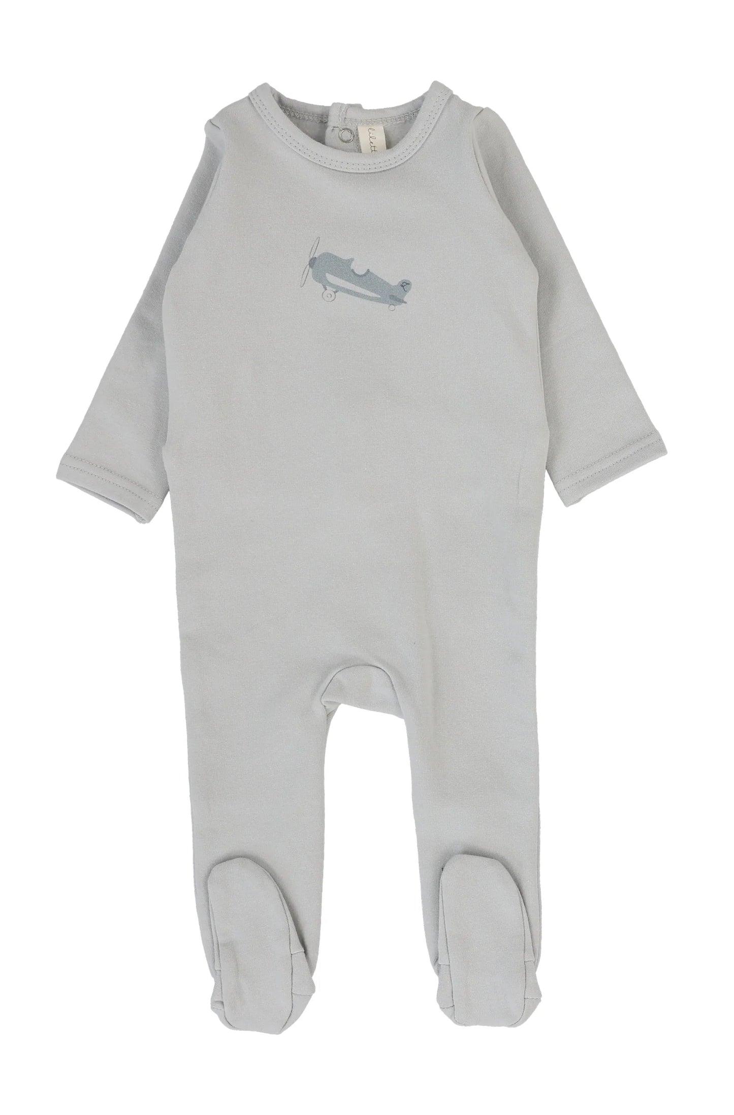 Airplane Footie in Pale Blue
