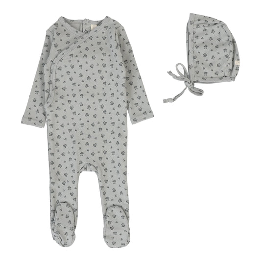 Lilette Bud Footie and Bonnet in Light Blue
