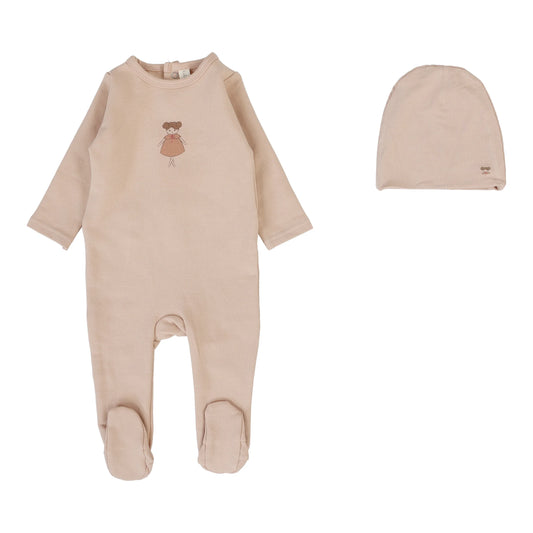Dolly Footie and Beanie in Dusty Pink