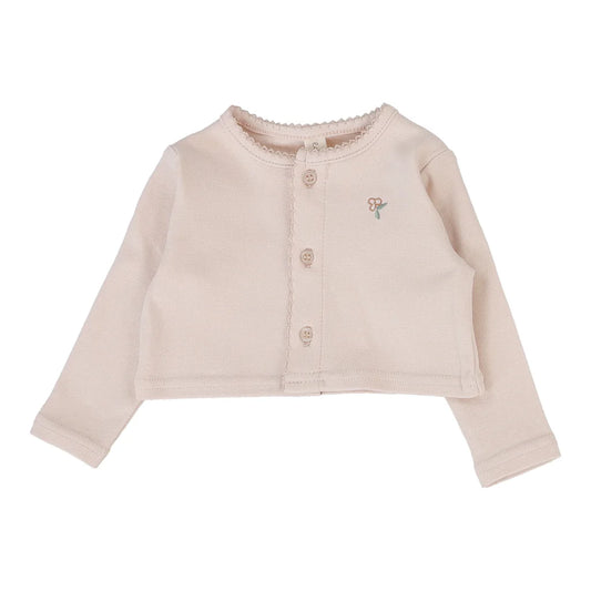 Embroidered Bud Cardigan in Soft Pink