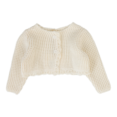 Lilette Cream Scallop Chunky Knit Shrug