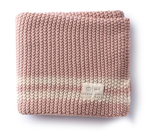 PREORDER DH Marici Pink Shell Striped Baby Blanket