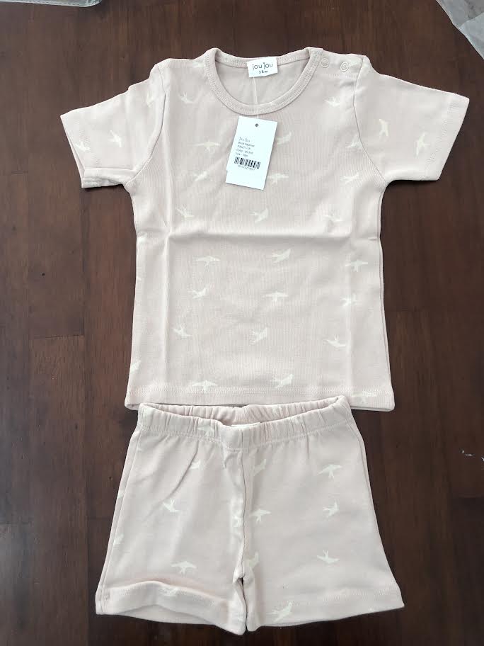 Birds Set in Muted Pink - 18m, 2t and 3t