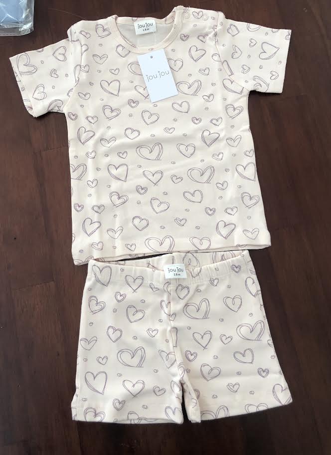 Scribble Hearts Set in Pink - 2t and 3t