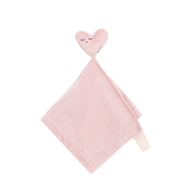 Pink Heart Lovey with Pacifier Holder