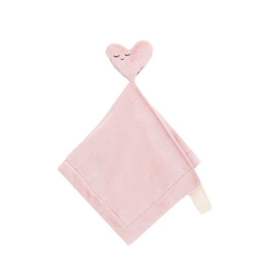 Pink Heart Lovey with Pacifier Holder
