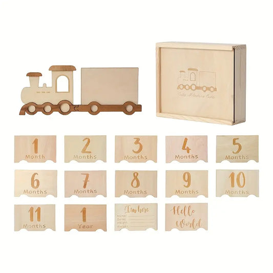 Wooden Train Milestone Set